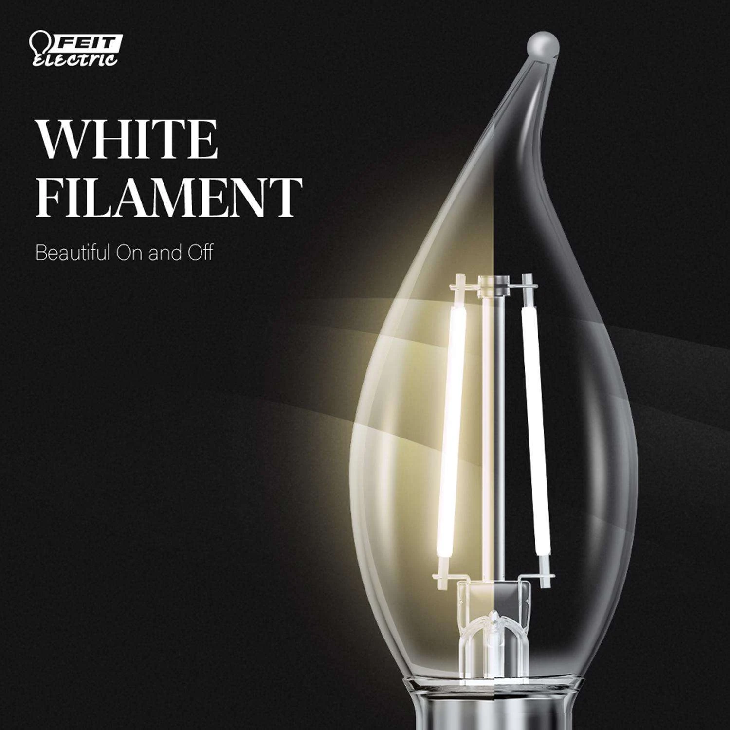 Feit White Filament BA10 E12 (Candelabra) Filament LED Bulb Daylight 40 Watt Equivalence 4 Pk 7 Feit White Filament BA10 E12 (Candelabra) Filament LED Bulb Daylight 40 Watt Equivalence 4 Pk - Image 5