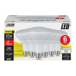 Feit BR30 E26 (Medium) LED Bulb Soft White 65 Watt Equivalence 6 Pk