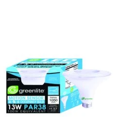 Greenlite PAR38 E26 (Medium) LED Motion Activated Bulb Bright White 100 Watt Equivalence 1 Pk
