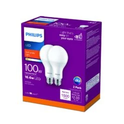 Philips A21 E26 (Medium) LED Bulb Soft White 100 Watt Equivalence 2 Pk -Luminexm Store 07a75acf a744 4afe b72c 3b4a138d9230