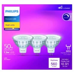 Philips MR16 GU5.3 LED Floodlight Bulb Bright White 50 Watt Equivalence 3 Pk -Luminexm Store 0cc8c339 abb3 4a73 86f5 196823a7336a