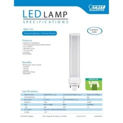 Feit LED Linears PL GX24Q-3 4-Pin LED Bulb Cool White 26 Watt Equivalence 1 Pk -Luminexm Store 113c6e56 ec9d 42f6 aedc 4e42808e69d5