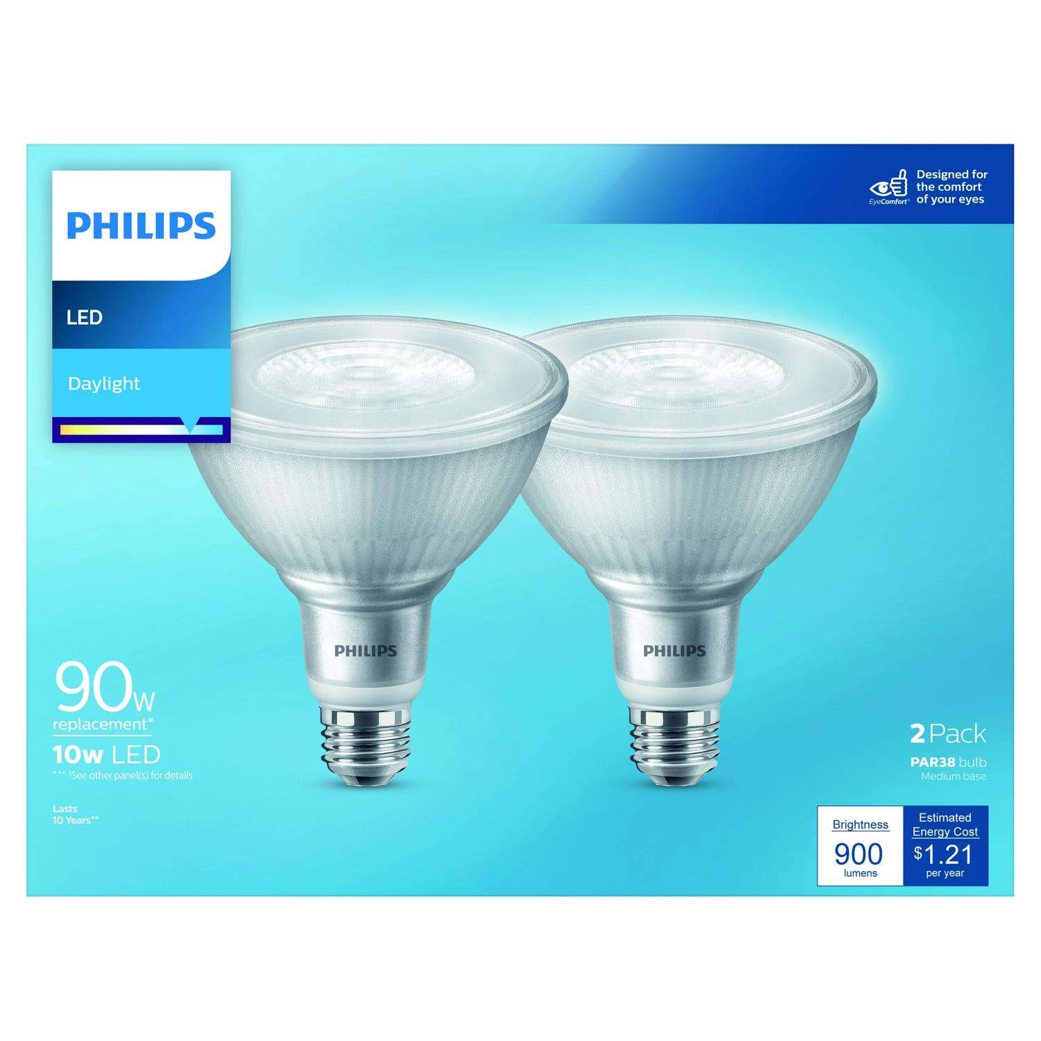Philips PAR 38 E26 (Medium) LED Floodlight Bulb Daylight 90 Watt Equivalence 2 Pk 5 Philips PAR 38 E26 (Medium) LED Floodlight Bulb Daylight 90 Watt Equivalence 2 Pk - Image 3