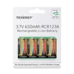 Tenergy Lithium Ion CR123A 3.7 V 0.65 Ah Rechargeable Battery 4 Pk -Luminexm Store 1b194b52 a5d3 4ce0 9525 83e03fcd557f