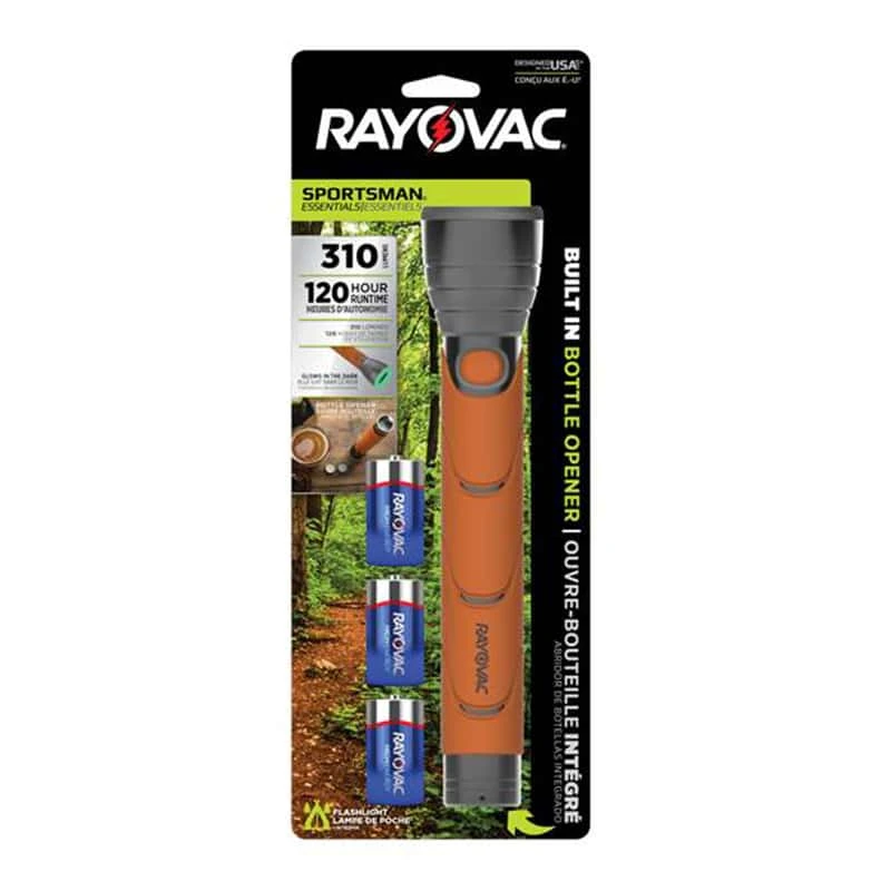 Rayovac® Rayovac Sportsman Essentials 310 Lm Orange LED Flashlight C Battery 3 Rayovac® Rayovac Sportsman Essentials 310 Lm Orange LED Flashlight C Battery