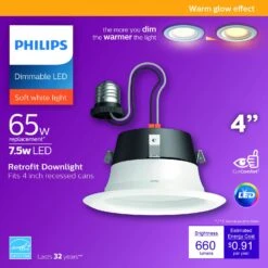 Philips Round E26 (Medium) LED Bulb Soft White 65 Watt Equivalence 1 Pk -Luminexm Store 2a4c1d2f 89b0 4535 9f86 f57ca75869f4