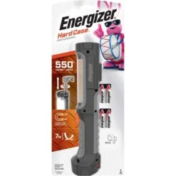 Energizer Hard Case 550 Lm Black LED Work Light Flashlight AA Battery