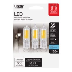 Feit LED Specialty T4 G9 LED Bulb Daylight 35 Watt Equivalence 3 Pk
