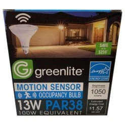 Greenlite PAR38 E26 (Medium) LED Motion Activated Bulb Bright White 100 Watt Equivalence 1 Pk -Luminexm Store 33f9bde9 3941 4347 82b2 14785754d42c
