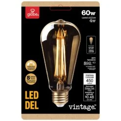 Globe Electric Vintage ST19 E26 (Medium) LED Bulb Warm White 60 Watt Equivalence 1 Pk 5 Globe Electric Vintage ST19 E26 (Medium) LED Bulb Warm White 60 Watt Equivalence 1 Pk -Luminexm Store 3471395f 7ff9 46a2 80ca 3f1d9962a6fe
