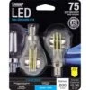 Feit LED A15 E12 (Candelabra) Filament LED Bulb Daylight 75 Watt Equivalence 2 Pk -Luminexm Store 34918eda 8706 4e87 92ad 0ec555d70d01