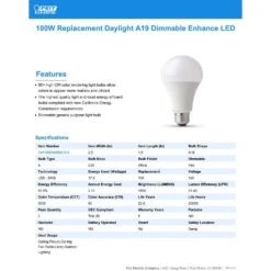 Feit Enhance A19 E26 (Medium) LED Bulb Daylight 100 Watt Equivalence 2 Pk -Luminexm Store 34f38f1f 18c5 483f a8fb 5f1cc2990cb8