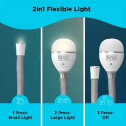 Black & Decker Black+Decker White LED Bendable Work Light -Luminexm Store 3584e5da ae55 482f 8d21 a505a4925f69