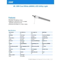 Feit SHOP 48 In. 1-Light Each 30 W LED Shop Light 11 Feit SHOP 48 In. 1-Light Each 30 W LED Shop Light -Luminexm Store 374ae2af 25d7 4b71 b721 bd5bb5e61e29