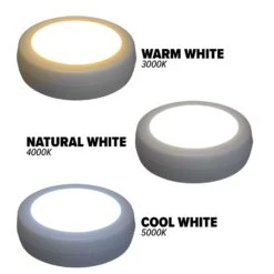 Amertac White Battery Powered LED Puck Light 1 Pk -Luminexm Store 3abb8238 4582 4f3f b6b6 8553fe777e1c