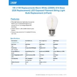 Feit LED S14 E26 (Medium) LED Bulb Warm White 11 Watt Equivalence 4 Pk -Luminexm Store 3b075958 b081 4fda 8448 844e89c3f318