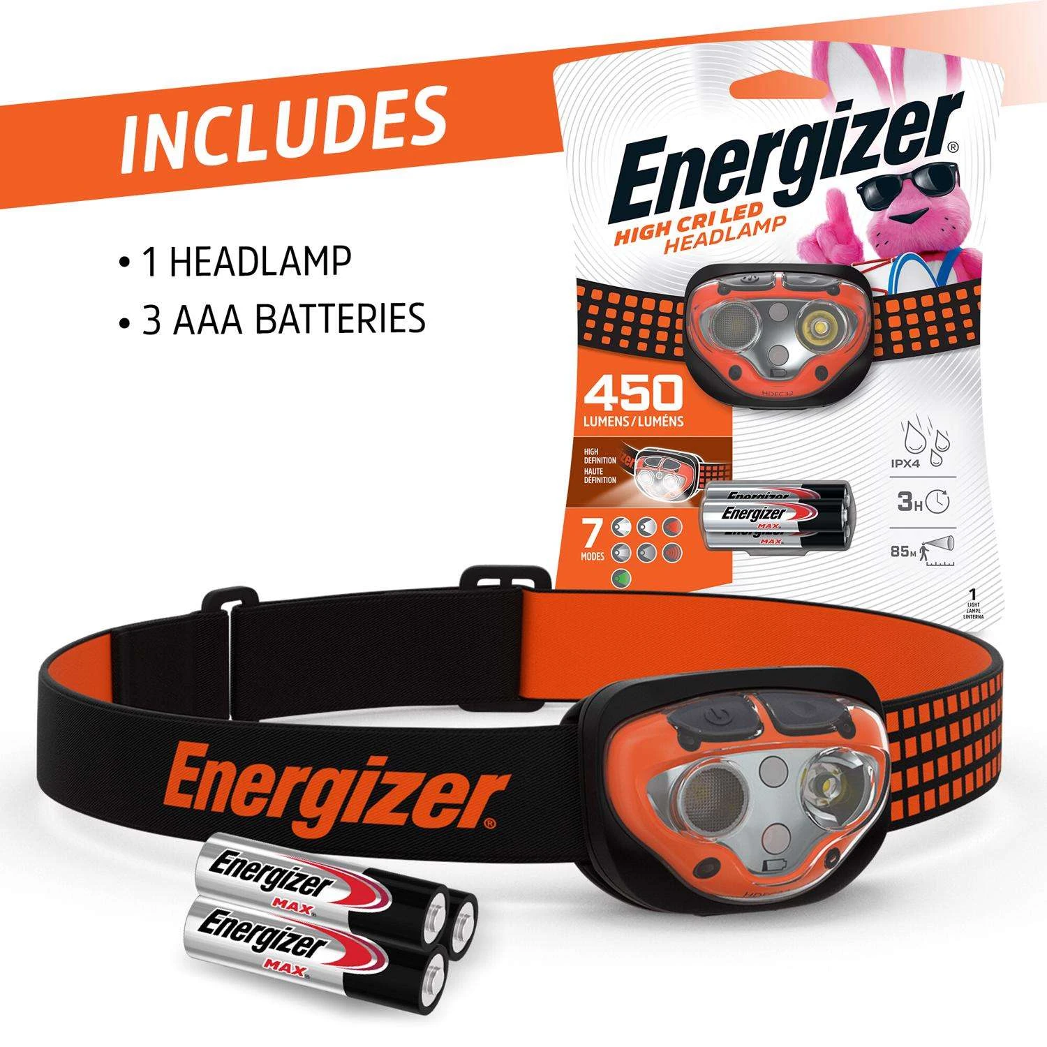 Energizer Vision Ultra High CRI 450 Lm Black/Orange LED Head Lamp AAA Battery 9 Energizer Vision Ultra High CRI 450 Lm Black/Orange LED Head Lamp AAA Battery - Image 7