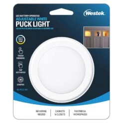 Amertac White Battery Powered LED Puck Light 1 Pk -Luminexm Store 3d2c9f87 6e1e 4eab 8fc5 fcb579e5a13e