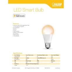 Feit LED A19 E26 (Medium) LED Bulb Warm White 60 Watt Equivalence 1 Pk 11 Feit LED A19 E26 (Medium) LED Bulb Warm White 60 Watt Equivalence 1 Pk -Luminexm Store 403fb29a 9582 4375 b520 534291600c2b