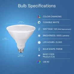 Feit Smart Home PAR38 E26 (Medium) Smart-Enabled LED Bulb Color Changing 90 Watt Equivalence 1 Pk 15 Feit Smart Home PAR38 E26 (Medium) Smart-Enabled LED Bulb Color Changing 90 Watt Equivalence 1 Pk -Luminexm Store 437a9788 850c 4538 bacf 30c6e6b44ded
