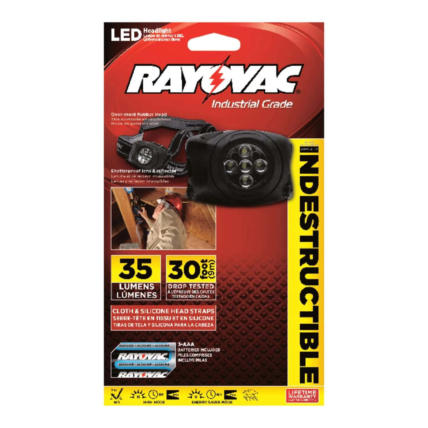 Rayovac® Rayovac Workhorse Pro 35 Lm Black LED Headlight AAA Battery 3 Rayovac® Rayovac Workhorse Pro 35 Lm Black LED Headlight AAA Battery