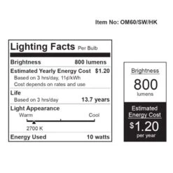Feit LED A19 E26 (Medium) LED Bulb Warm White 60 Watt Equivalence 1 Pk 10 Feit LED A19 E26 (Medium) LED Bulb Warm White 60 Watt Equivalence 1 Pk -Luminexm Store 4b06d79d f1f0 4d5e 82e0 3fff49fac912