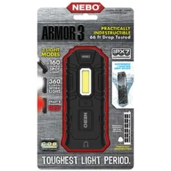 NEBO Armor3 360 Lm Black LED COB Flashlight AAA Battery