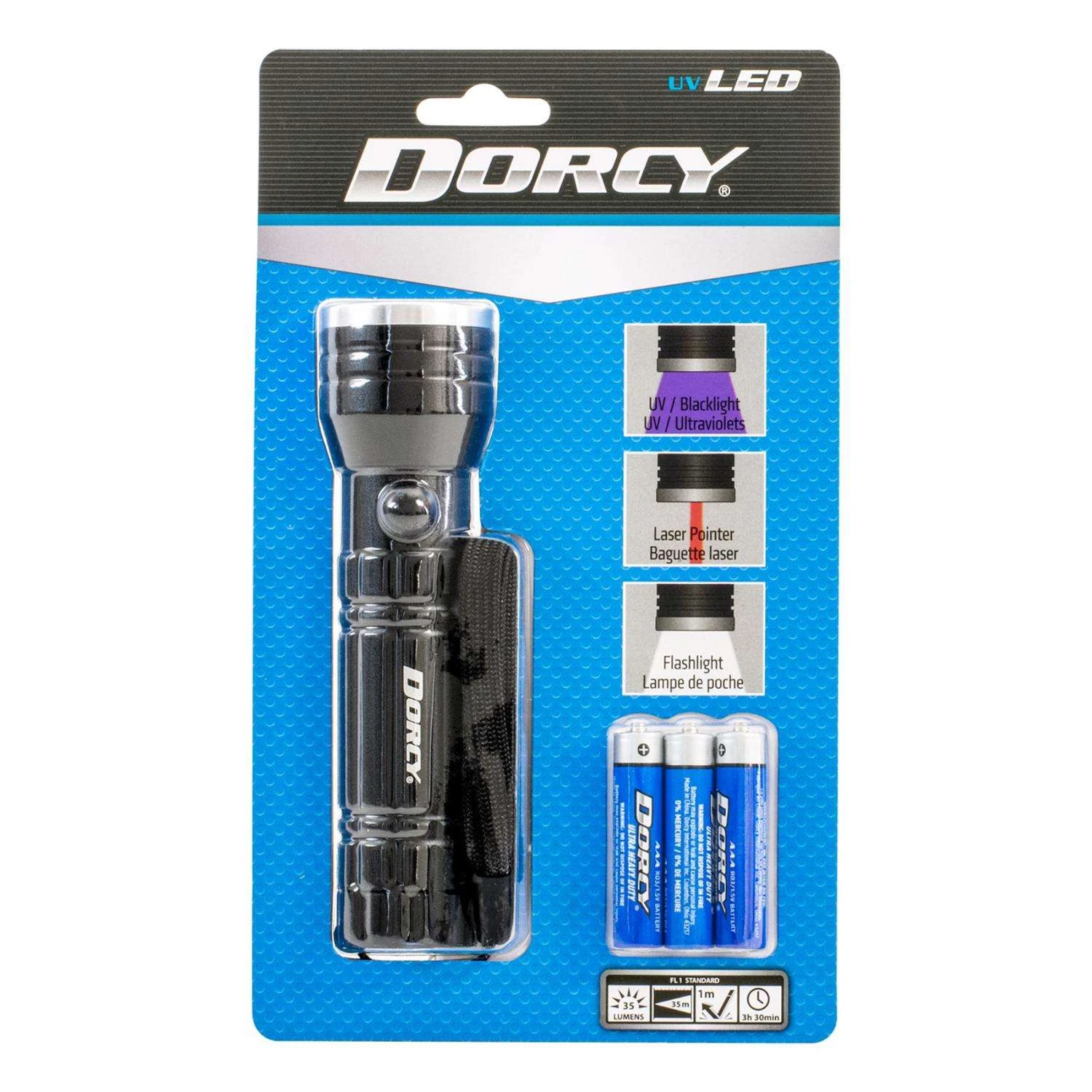 Dorcy Active Series 35 Lm Black LED Cell Flashlight AAA Battery 3 Dorcy Active Series 35 Lm Black LED Cell Flashlight AAA Battery
