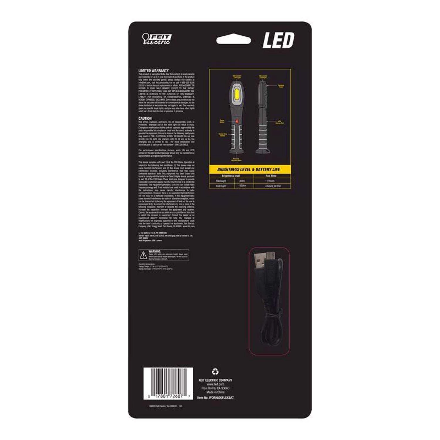 Feit 500 Lm LED Battery Handheld Work Light 4 Feit 500 Lm LED Battery Handheld Work Light - Image 2