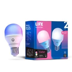 LIFX Smart Home A19 E26 (Medium) Smart-Enabled LED Bulb Color Changing 9 Watt Equivalence 2 Pk