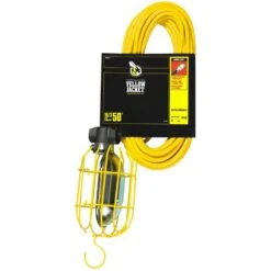 Coleman Cable Yellow Jacket 75 W 50 Ft. 16/3 SJT Incandescent Trouble Light