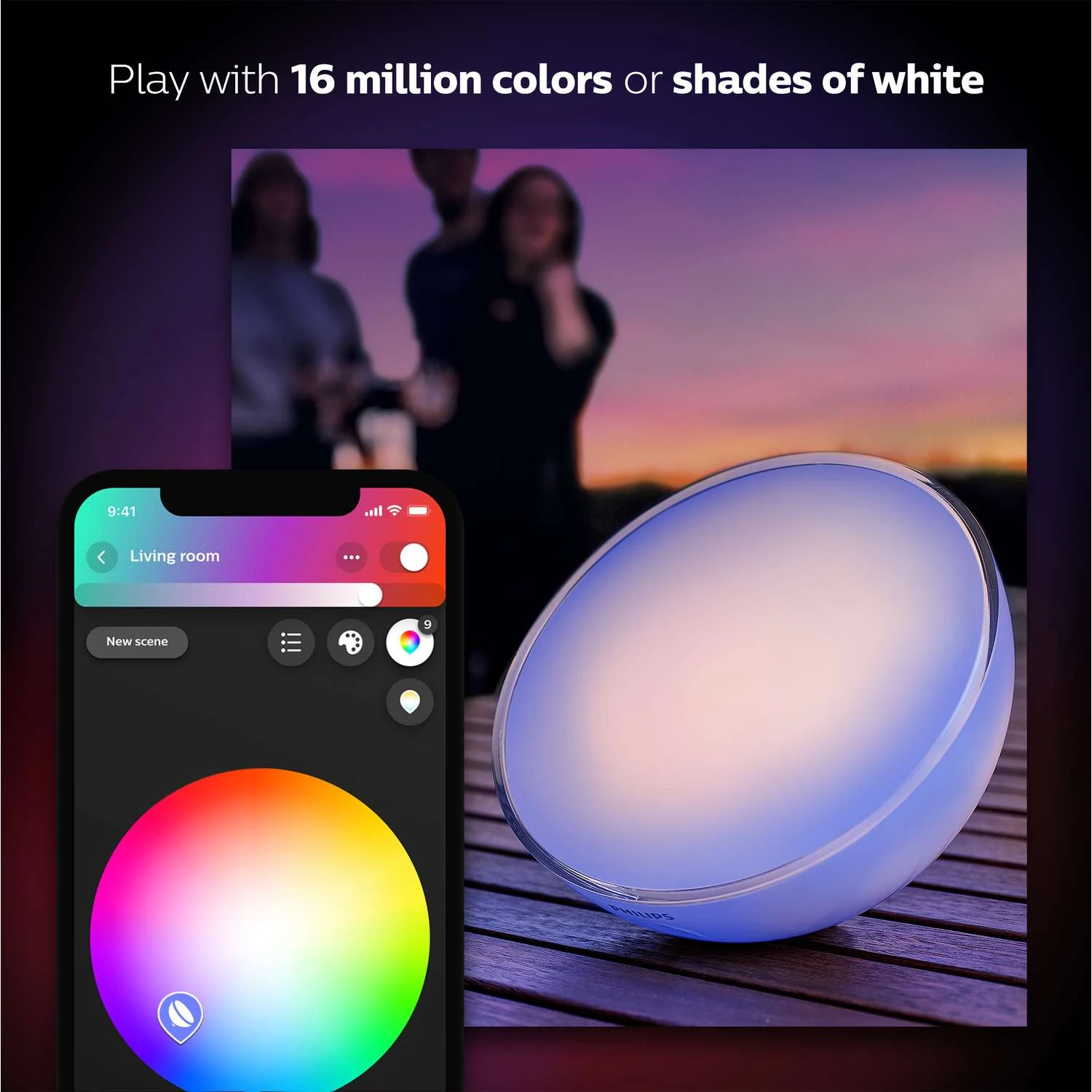 Philips Hue 8.27 In. White Portable Table Lamp 6 Philips Hue 8.27 In. White Portable Table Lamp - Image 4