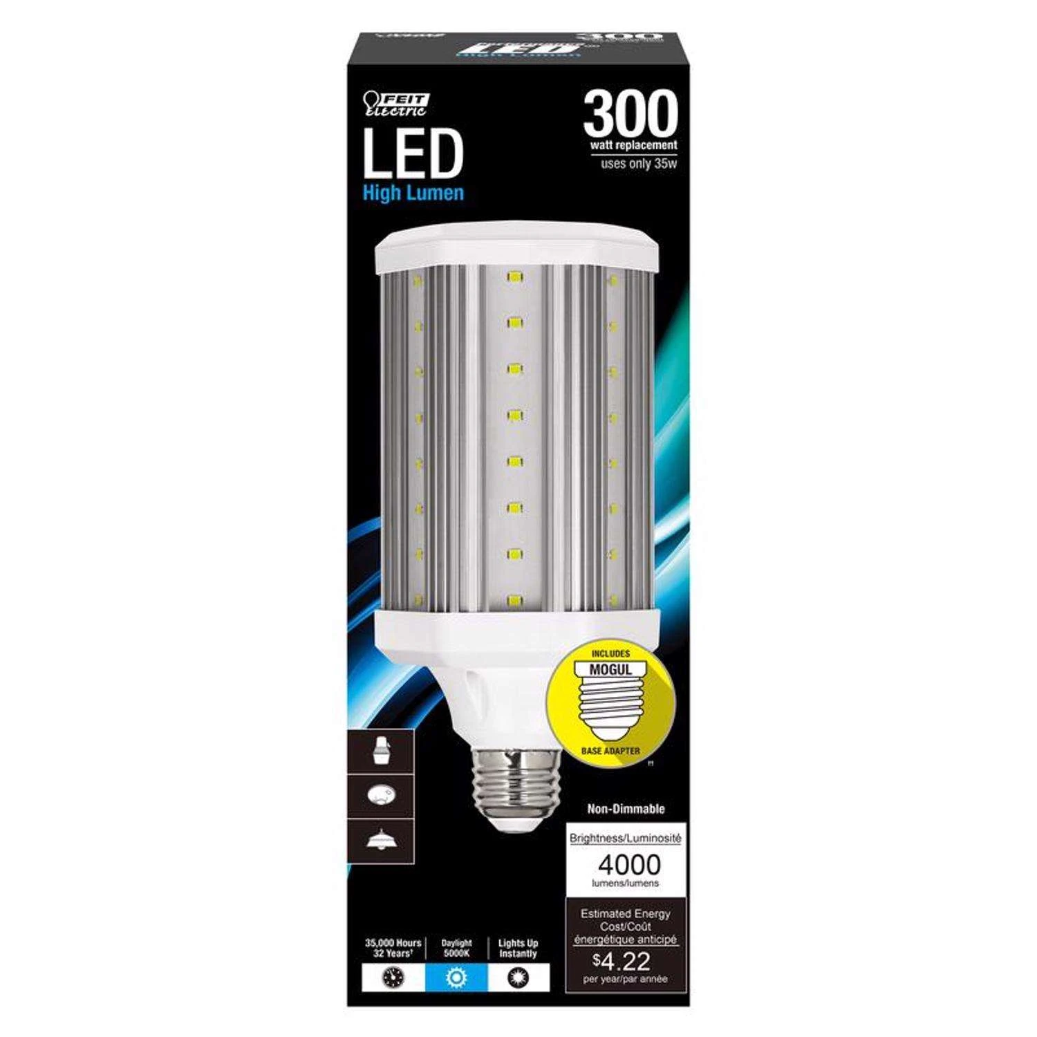 Feit LED A23 E26 (Medium) LED Bulb Daylight 300 Watt Equivalence 1 Pk 3 Feit LED A23 E26 (Medium) LED Bulb Daylight 300 Watt Equivalence 1 Pk