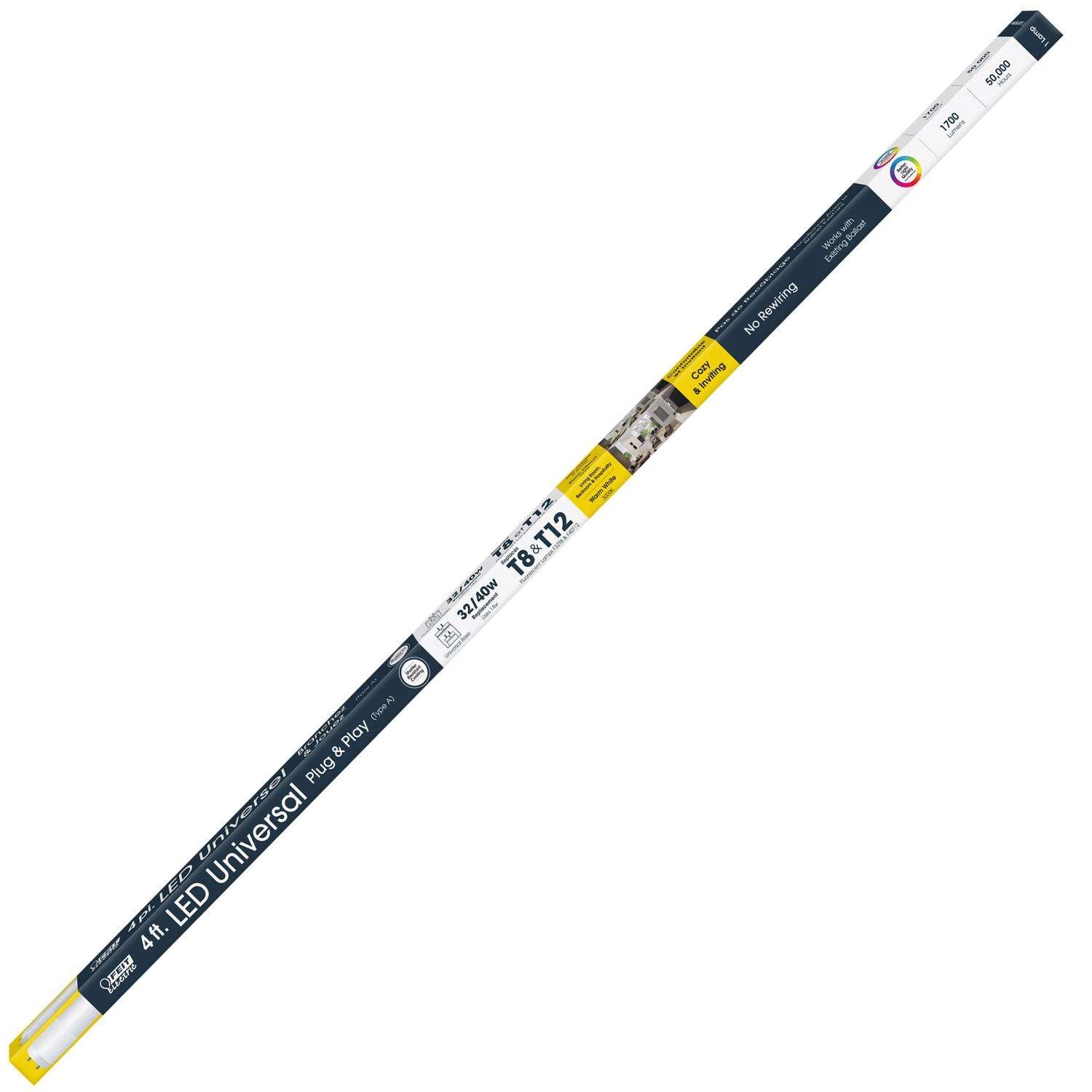 Feit LED Linears T8 G13 (Medium Bi-Pin) LED Bulb Warm White 32 Watt Equivalence 1 Pk 3 Feit LED Linears T8 G13 (Medium Bi-Pin) LED Bulb Warm White 32 Watt Equivalence 1 Pk