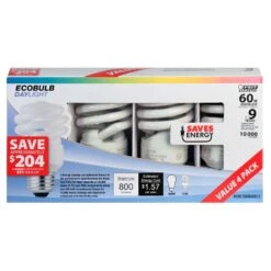 Feit 60 W A19 2 In. D X 3.7 In. L CFL Bulb Daylight Spiral 6500 K 4 Pk