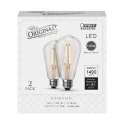 Feit ST19 E26 (Medium) Filament LED Bulb Soft White 100 Watt Equivalence 2 Pk