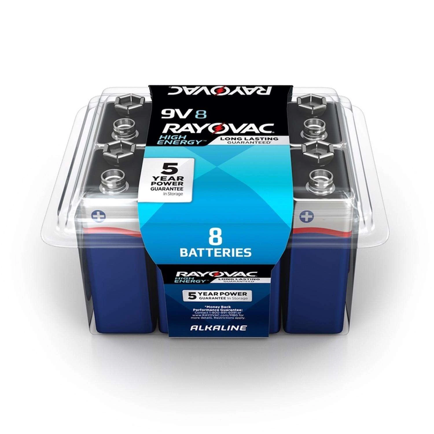 Rayovac® Rayovac High Energy 9-Volt Alkaline Batteries 8 Pk Clamshell 3 Rayovac® Rayovac High Energy 9-Volt Alkaline Batteries 8 Pk Clamshell