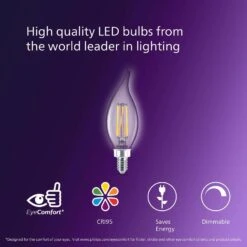 Philips BA11 E12 (Candelabra) LED Bulb Soft White 60 Watt Equivalence 3 Pk -Luminexm Store 700a495a bb6a 46eb 9a60 cb81fbfe9eae