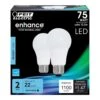 Feit Enhance A19 E26 (Medium) LED Bulb Daylight 75 Watt Equivalence 2 Pk -Luminexm Store 70486408 3a5f 48e6 a9b9 1188862ff471