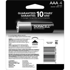 Duracell NiMH AAA 1.2 V 850 Ah Rechargeable Battery DCNLAAA4BCD 4 Pk -Luminexm Store 728cea28 e4b1 4eba 9c8c 4e15988e4e1d