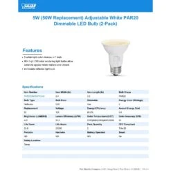 Feit LED PAR 20 E26 (Medium) LED Floodlight Bulb Tunable White/Color Changing 50 Watt Equivalence 2 -Luminexm Store 8567af6d a268 47f0 a632 c3aee11dce3d