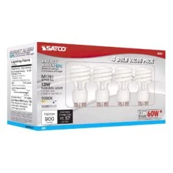 Satco 13 W T2 1.81 In. D X 4.13 In. L CFL Bulb Daylight Spiral 5000 K 4 Pk -Luminexm Store 895d9574 4baa 4c71 8f2d 1523423de1fc