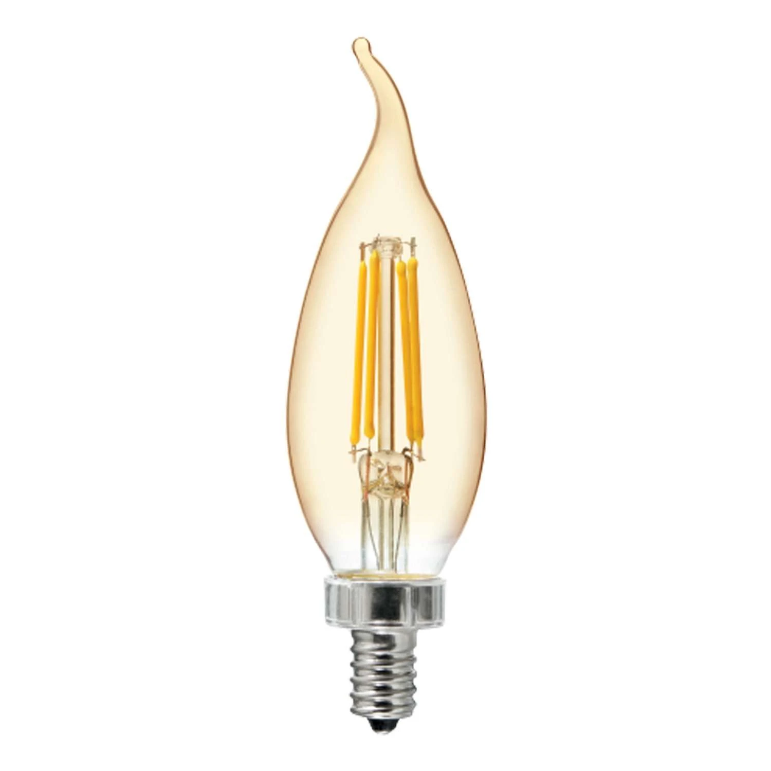 GE CAC E12 (Candelabra) Filament LED Bulb Amber Warm White 40 Watt Equivalence 2 Pk 4 GE CAC E12 (Candelabra) Filament LED Bulb Amber Warm White 40 Watt Equivalence 2 Pk - Image 2