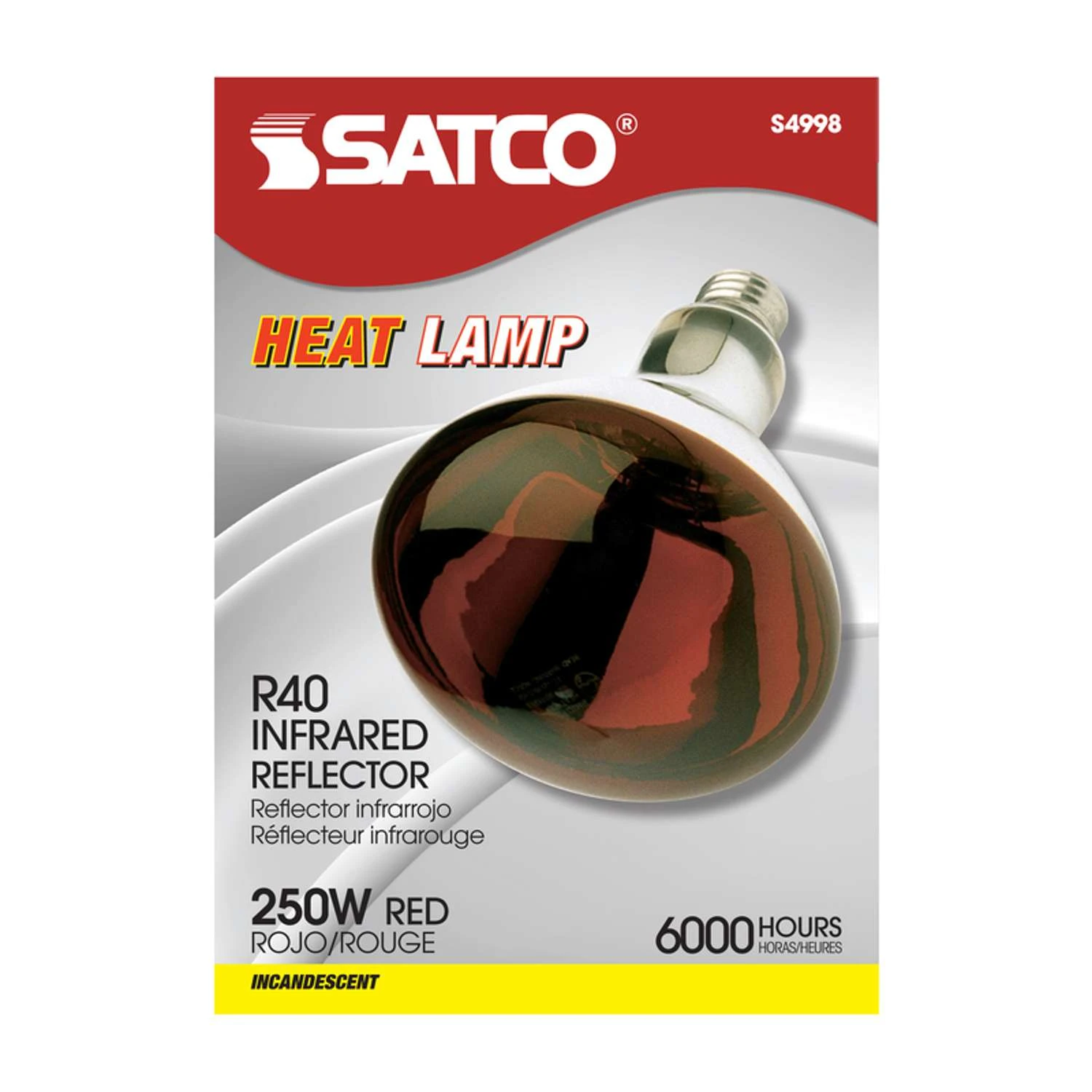 Satco 250 W R40 Heat Lamp Incandescent Bulb E26 (Medium) Red 1 Pk 4 Satco 250 W R40 Heat Lamp Incandescent Bulb E26 (Medium) Red 1 Pk - Image 2