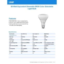 Feit LED BR30 E26 (Medium) LED Light Bulb Tunable White/Color Changing 65 Watt Equivalence 2 Pk -Luminexm Store 96966819 5a41 44ed a9af bd0d6fd601ba
