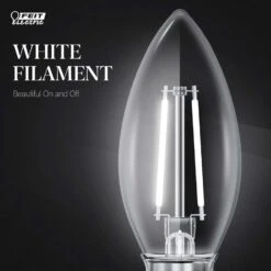 Feit White Filament BA10 E12 (Candelabra) Filament LED Bulb Daylight 60 Watt Equivalence 2 Pk -Luminexm Store 9f5f4ac8 2aaa 4e8e 94d0 2d3d7800c63f