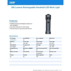 Feit 500 Lm LED Rechargeable Handheld Work Light W/Magnet 12 Feit 500 Lm LED Rechargeable Handheld Work Light W/Magnet -Luminexm Store a15c8e2a 1182 4528 af94 bef7ad24f3b2