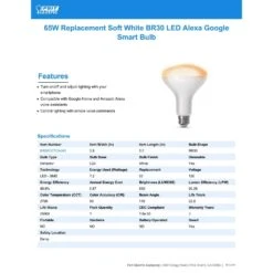 Feit Smart Home BR30 E26 (Medium) Smart-Enabled LED Bulb Soft White 65 Watt Equivalence 1 Pk -Luminexm Store a6c227fb 95e0 4924 a09b d9994b3c5cfc