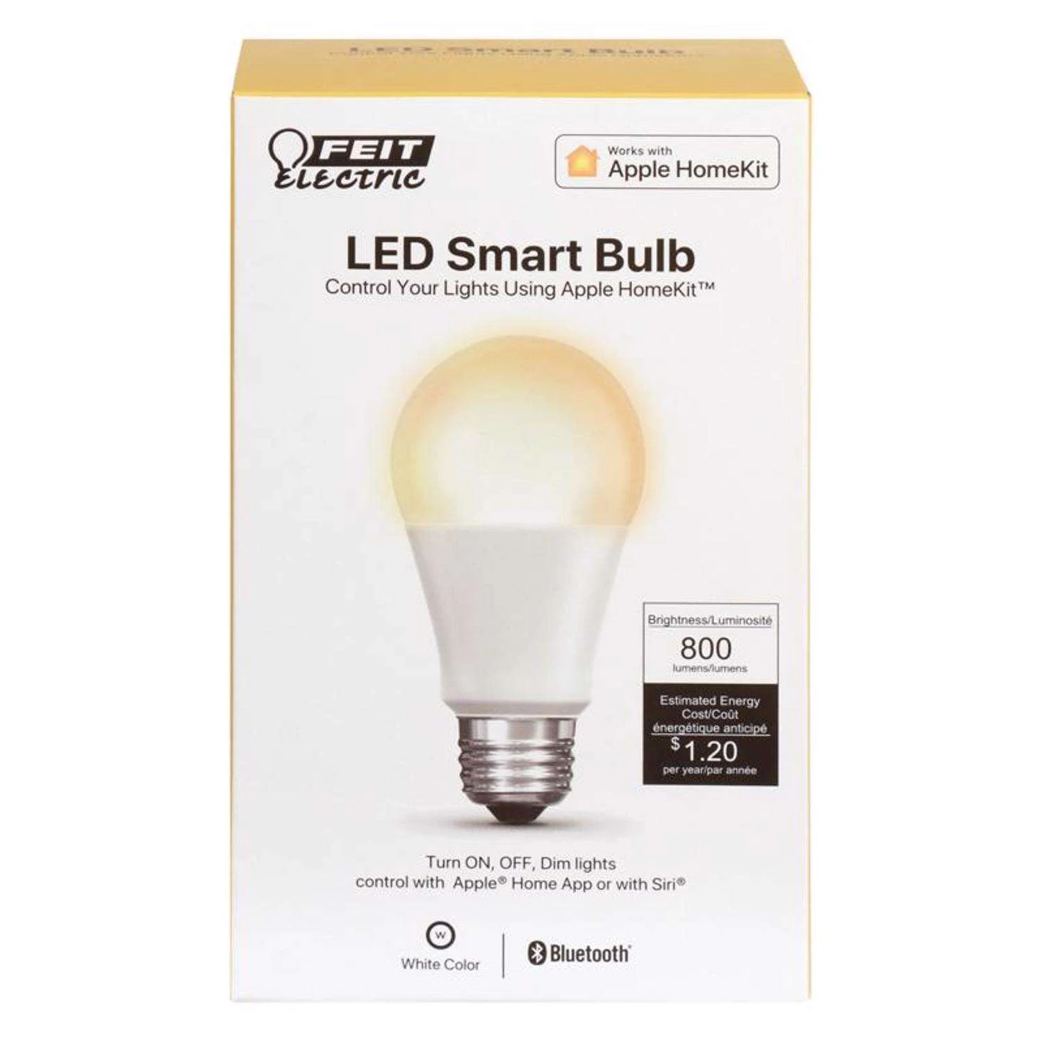Feit LED A19 E26 (Medium) LED Bulb Warm White 60 Watt Equivalence 1 Pk 3 Feit LED A19 E26 (Medium) LED Bulb Warm White 60 Watt Equivalence 1 Pk