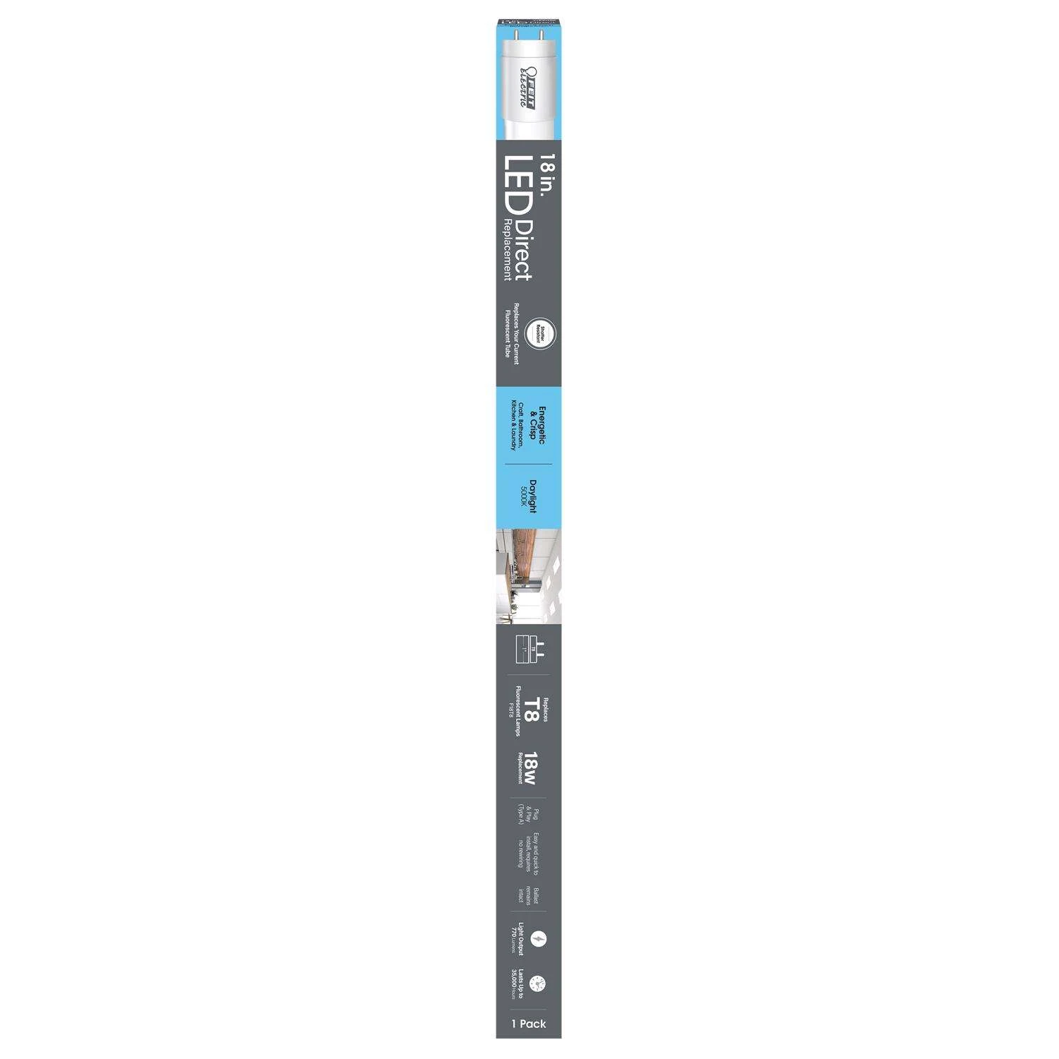 Feit General Purpose Daylight 18 In. Bi-Pin Linear LED Linear Lamp 18 Watt Equivalence 1 Pk 3 Feit General Purpose Daylight 18 In. Bi-Pin Linear LED Linear Lamp 18 Watt Equivalence 1 Pk